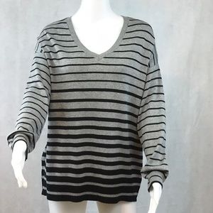 gray black striped pullover sweater shirt 18/20